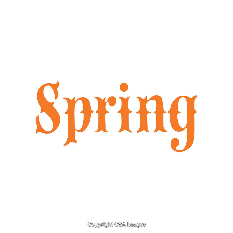 Bright Orange Stylized Text Illustration Representing the Spring Season