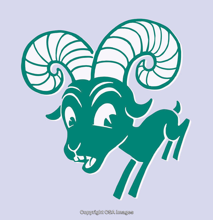 Colorful Line Art of Stylized Goat Character Illustration