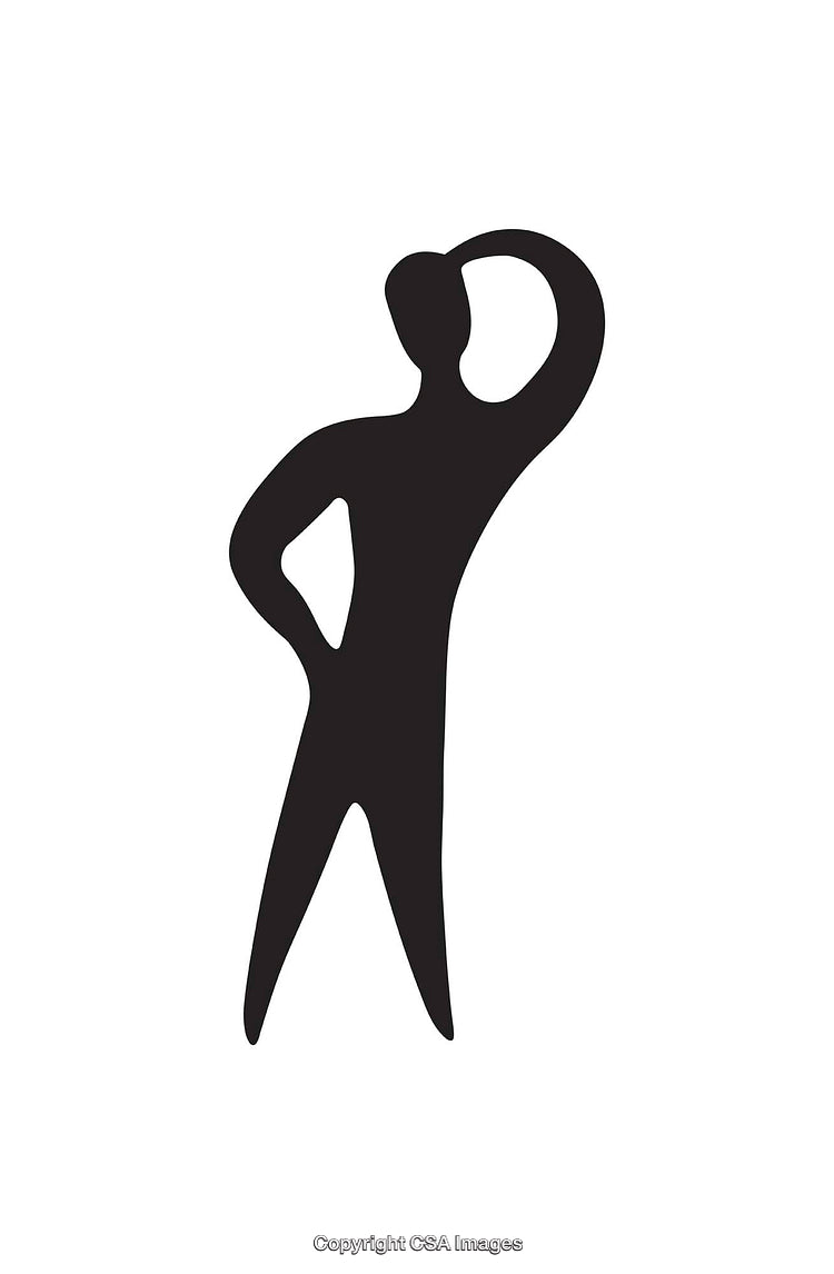 Minimalist Silhouette of a Person in a Thinking Posture