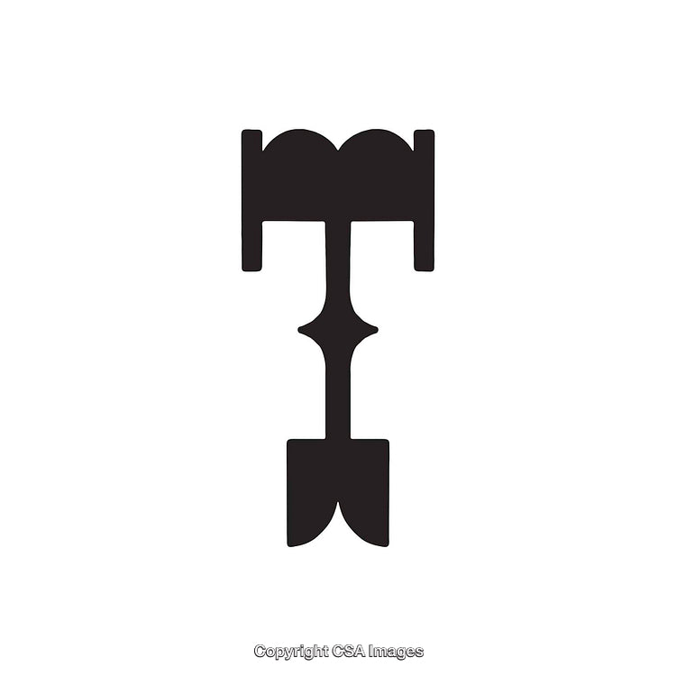 Stylish Black and White Conceptual Illustration of the Letter T