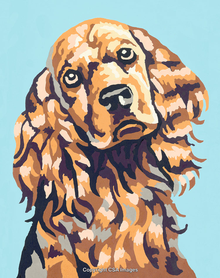 Artistic Paint by Numbers Illustration of a Dog with Colorful Detail