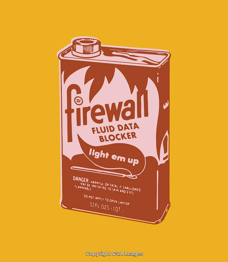 Illustrated Concept of a Data Security Themed Fluid Can on Colorful Background