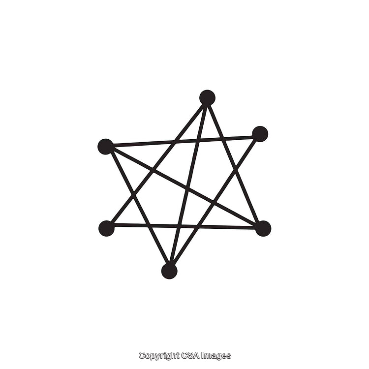 Minimalist Black And White Abstract Geometric Shape With Connected Points