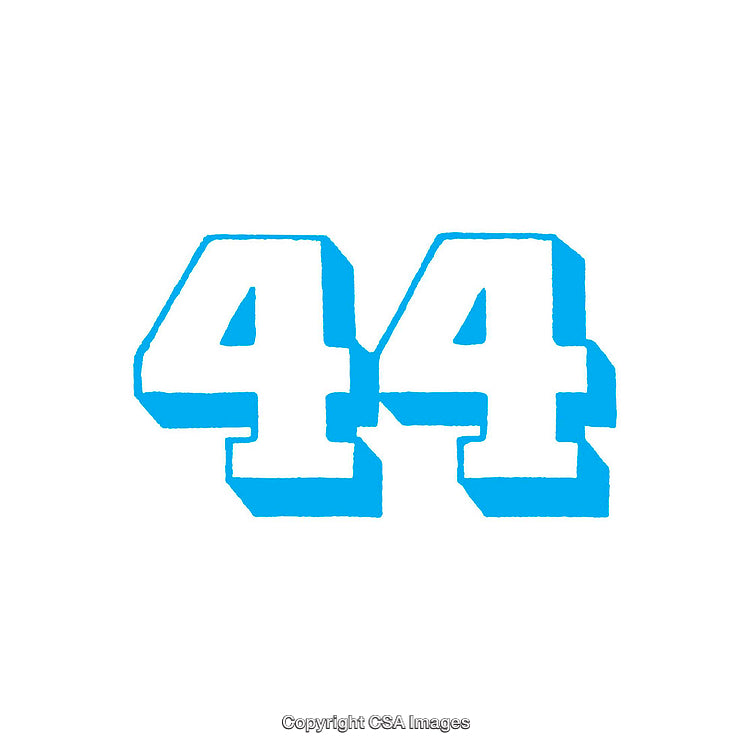 Bold Blue Number 44 in Retro Graphic Style