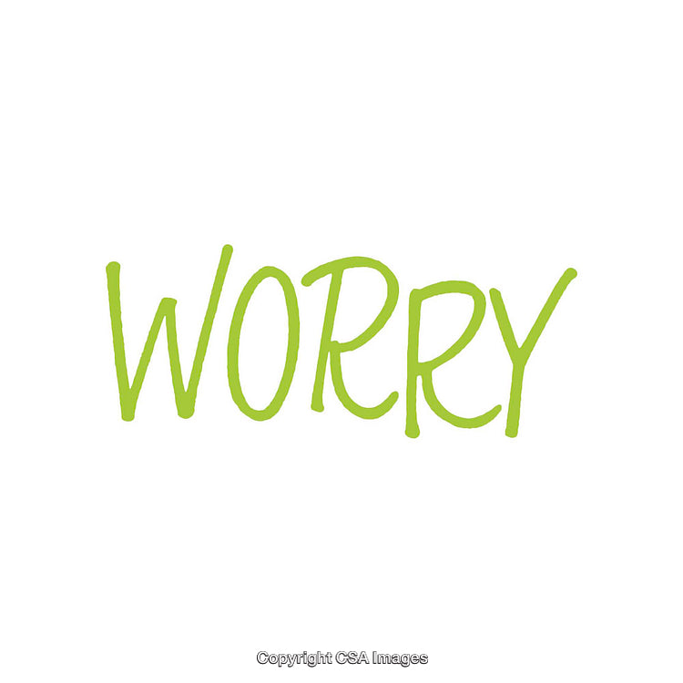 Minimalistic Green Color Text Art Highlighting the Word Worry