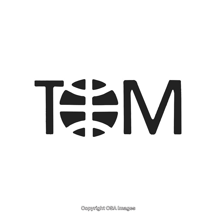 Creative Typography Logo Design Featuring Stylized Circular Elements in Monochrome