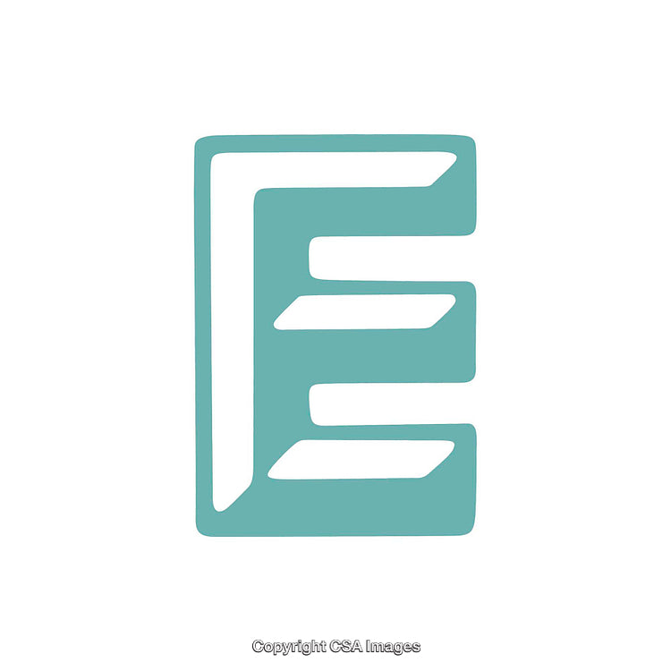 Blue Stylized Letter E on a Clean White Background