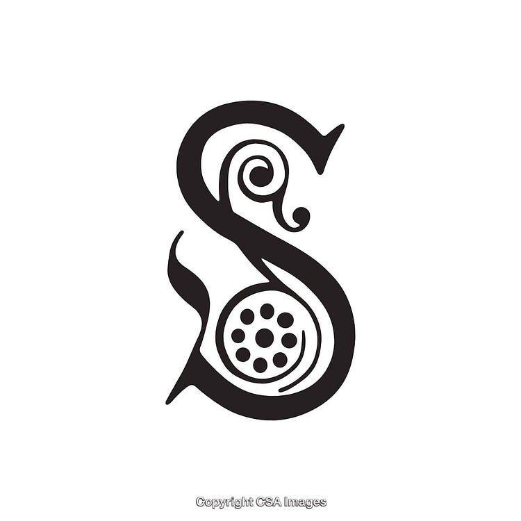 Intricate Artistic Design Showcasing a Decorative Letter S Illustration