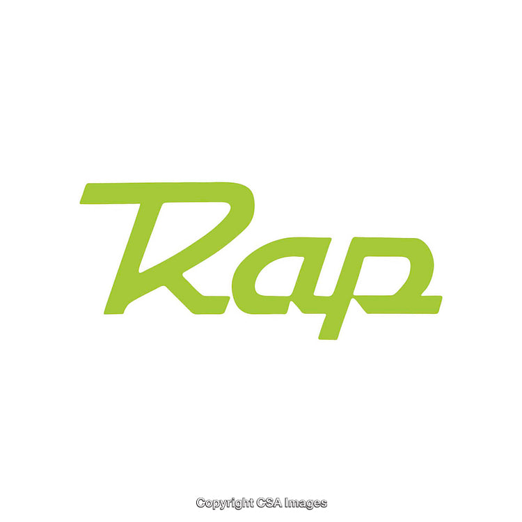 Green Bold Text Rap Word Logo on White Background