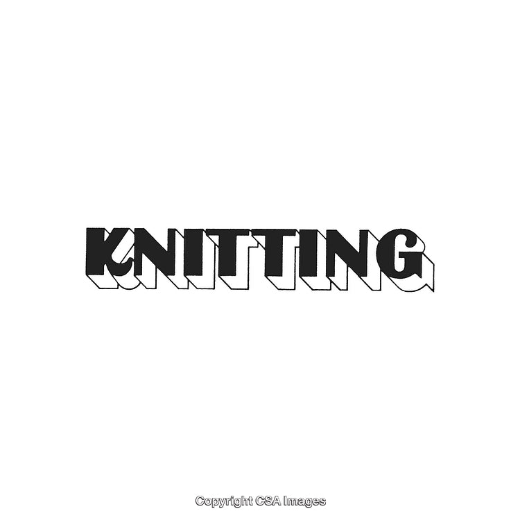 Stylized Typography Design Featuring the Word 'Knitting' in Bold Black Fonts