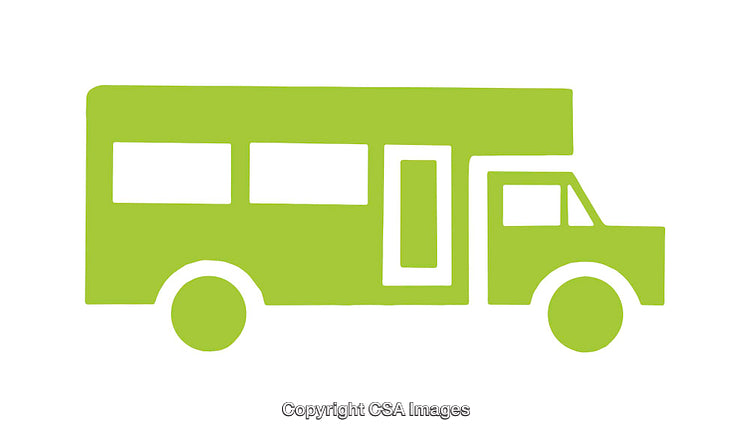 Green Icon of a Transport Vehicle with a Minimalist Design