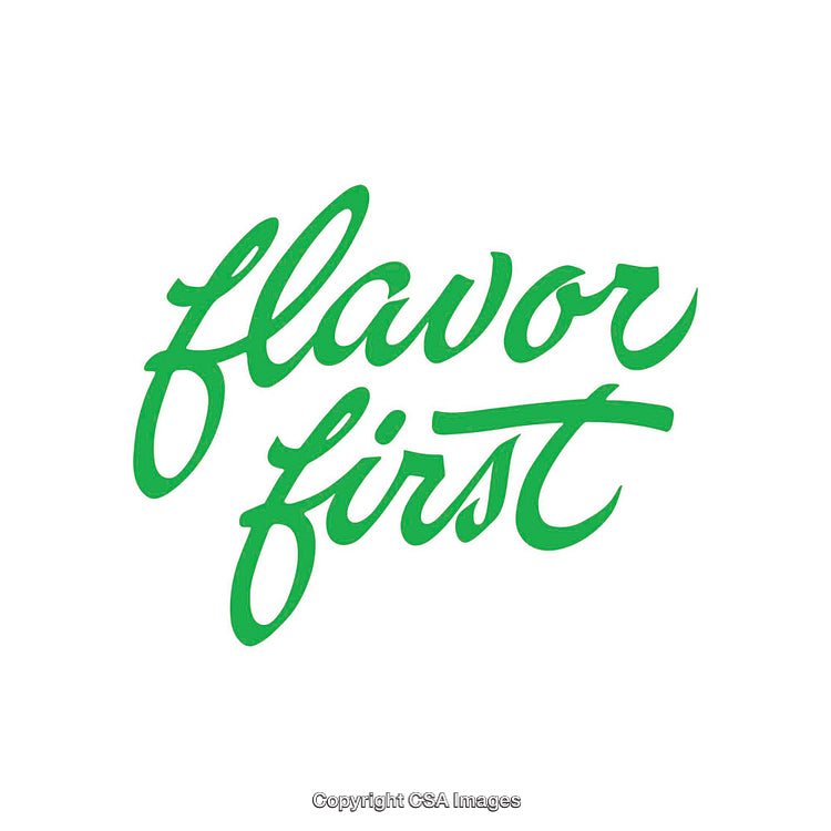 Green Calligraphic Design with the Phrase 'Flavor First' for Bold Messaging
