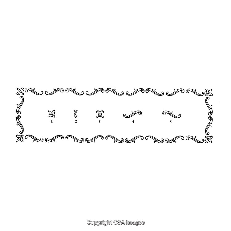 Elegant Black And White Ornamental Border Art Design With Decorative Patterns