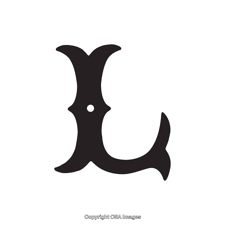 Stylized Black Letter L on a White Background