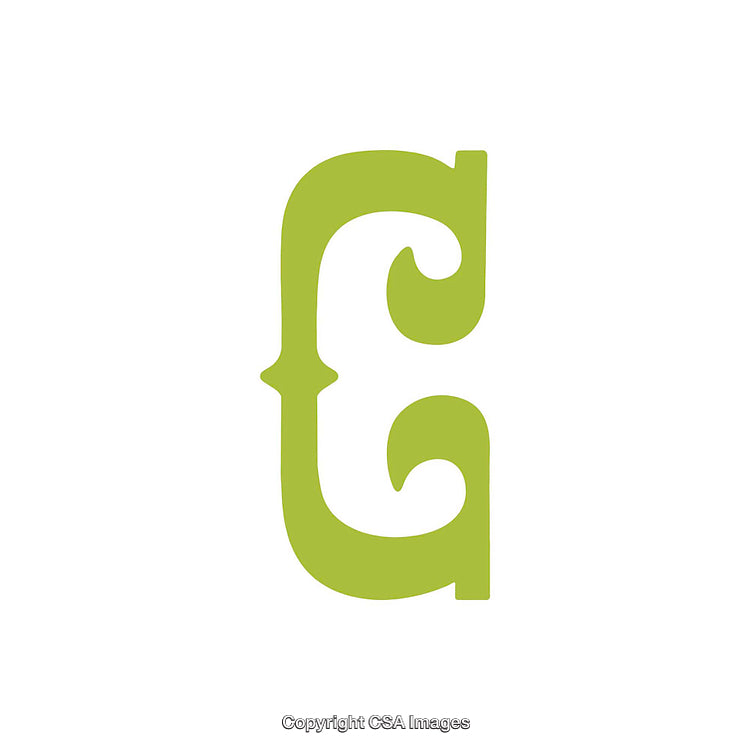 Stylized Green Letter C on a Clean White Background