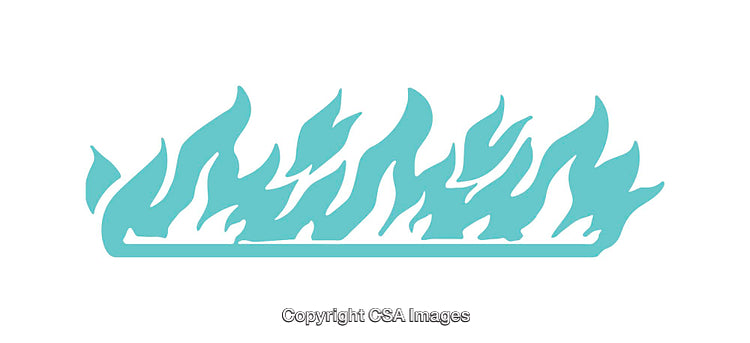 Light Blue Flame Icon Representing Heat and Minimalist Design Concepts