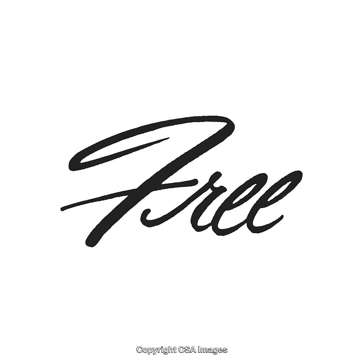 Elegant Typography of the Word 'Free' in Stylish Black Script