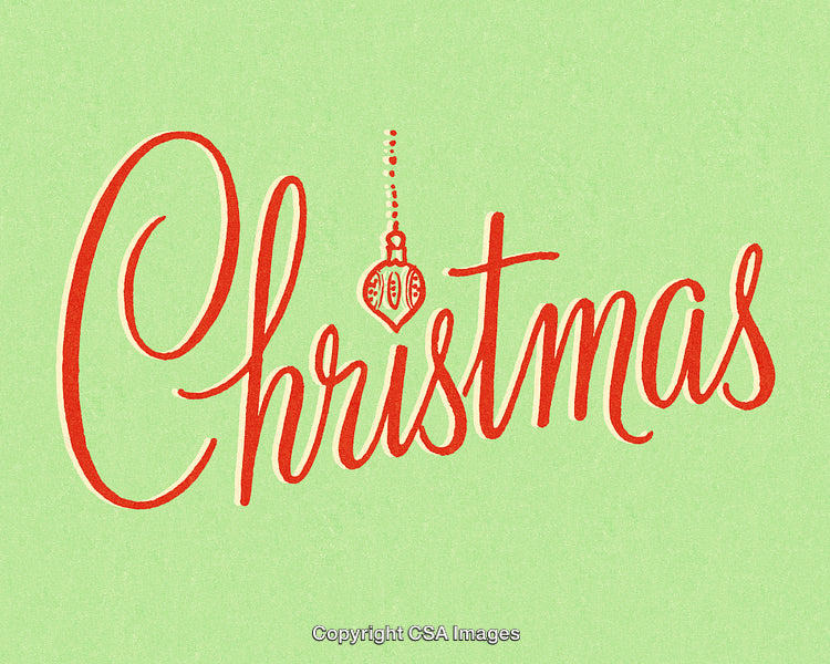 Elegant Christmas Calligraphy in Red on a Soft Green Background