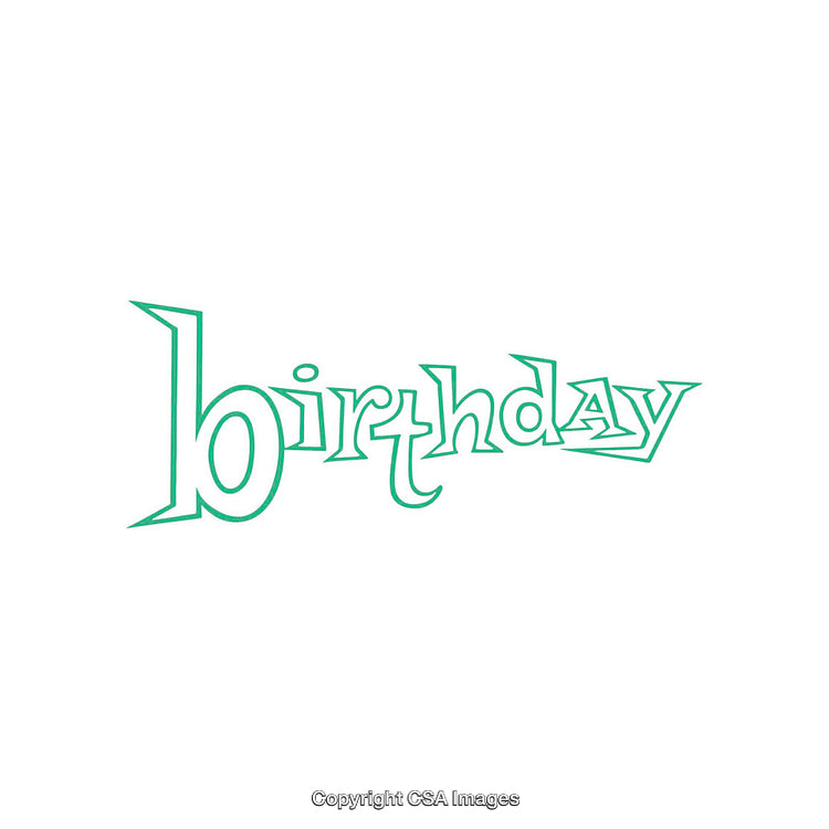 Creative Green Birthday Text Design with Artistic Typography