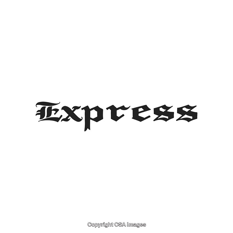 Elegant Typography Design Featuring the Word Express in Unique Blackletter Font