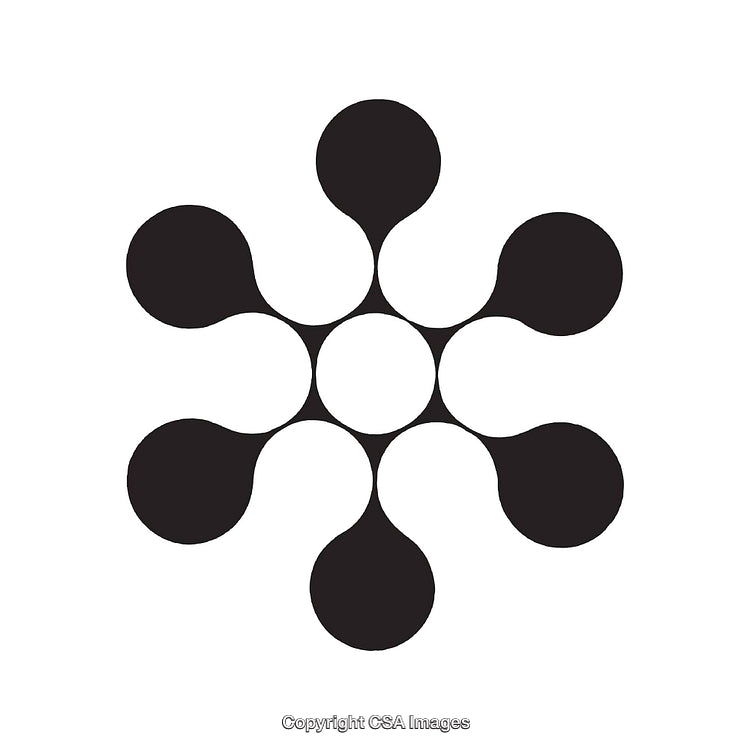 Abstract Black and White Shape Design with Circular Symmetry