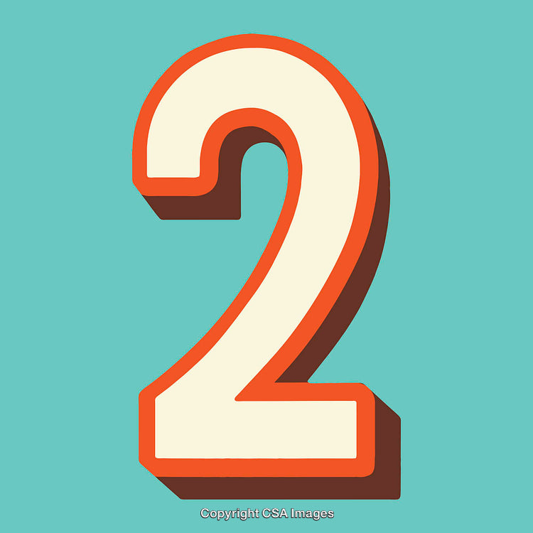 Bold Number Two Illustration on a Modern Minimal Background