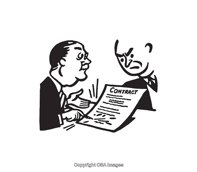 Negotiation Between Two Figures Reviewing a Signed Business Contract
