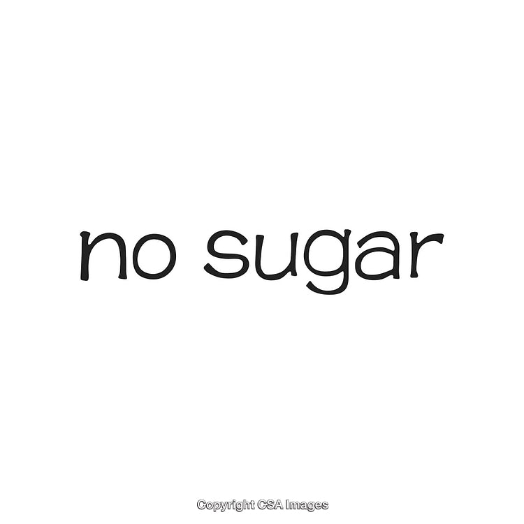 Minimalistic Text Design Emphasizing 'No Sugar' in Black on White