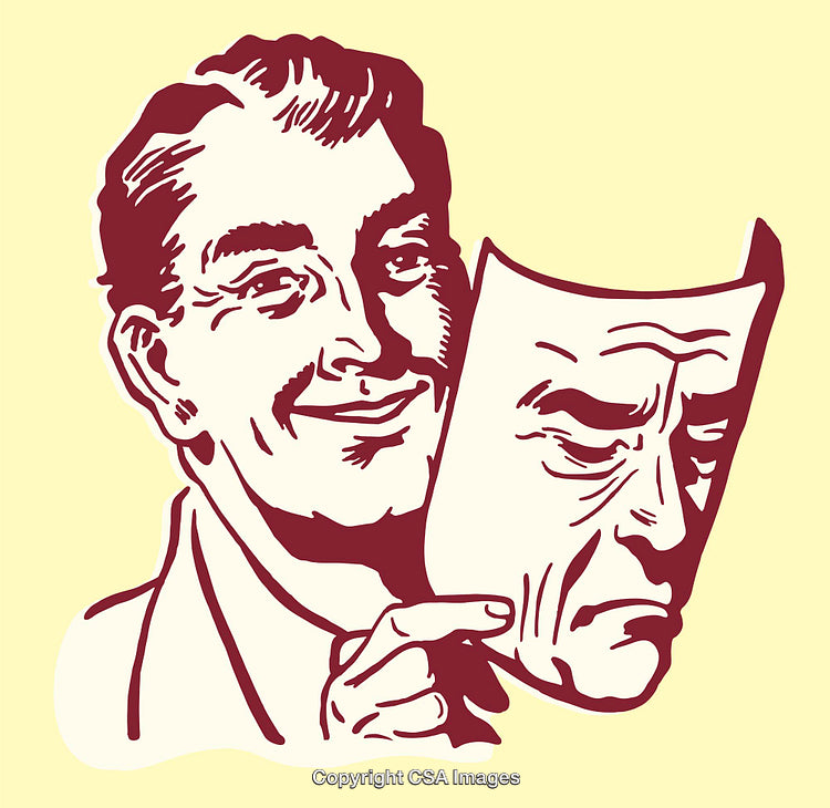 Man Holding Mask Illustrating Duality and Hidden Emotions