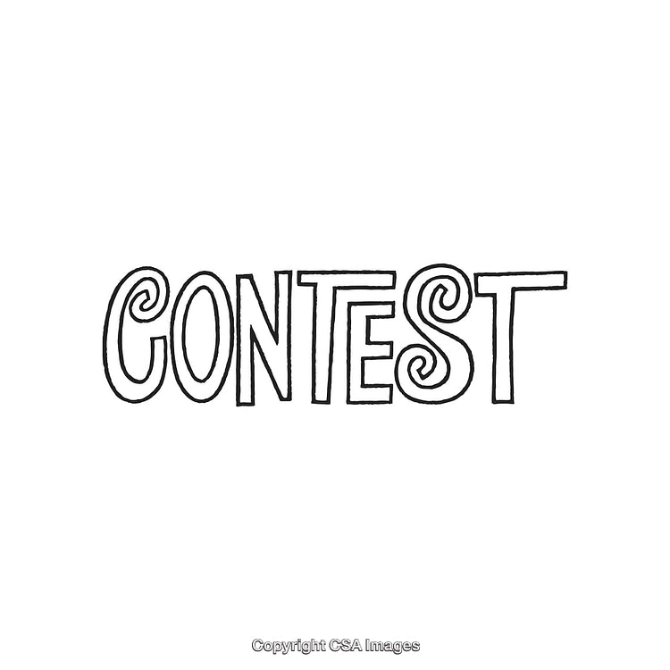 Hand-Drawn 'Contest' Text Typeface on White Background