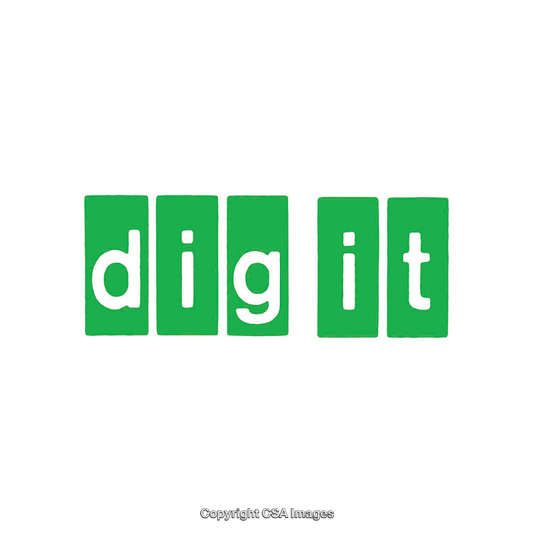 Green Block Logo with Stylized Text on White Background