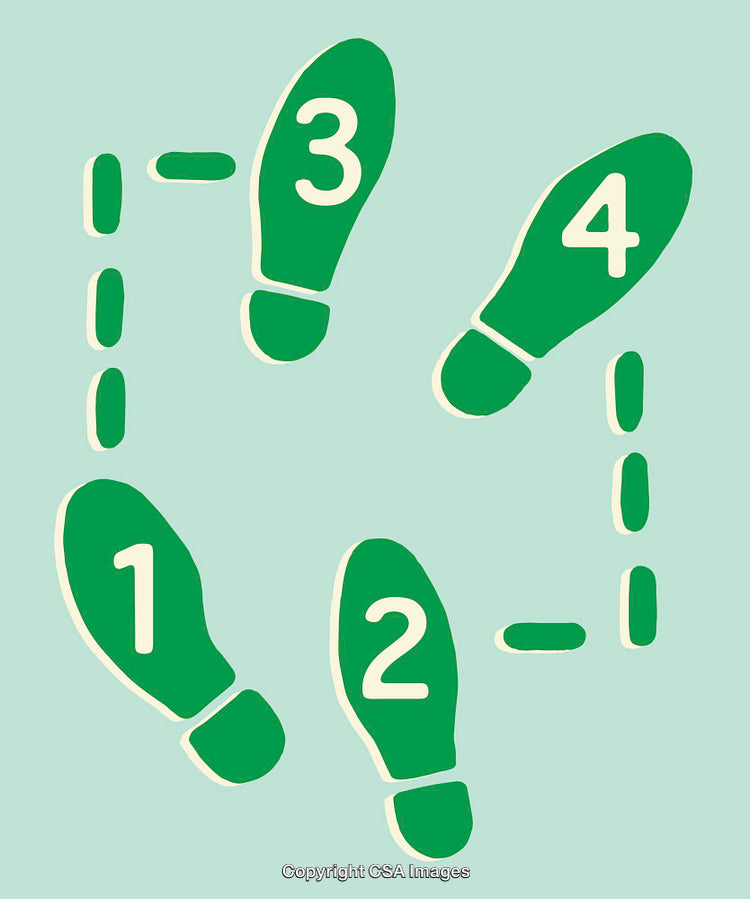 Step-By-Step Instructional Diagram in Minimal Green Line Art Style