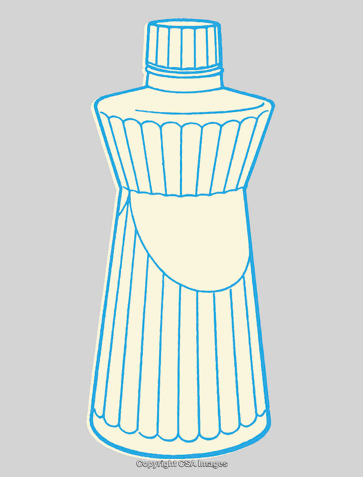 Minimalist Line Art Illustration of a Bottle on Neutral Background