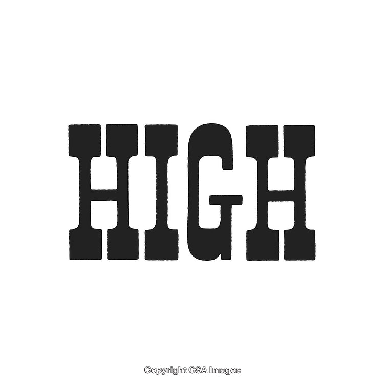 Black And White Design Featuring Bold Text Saying High