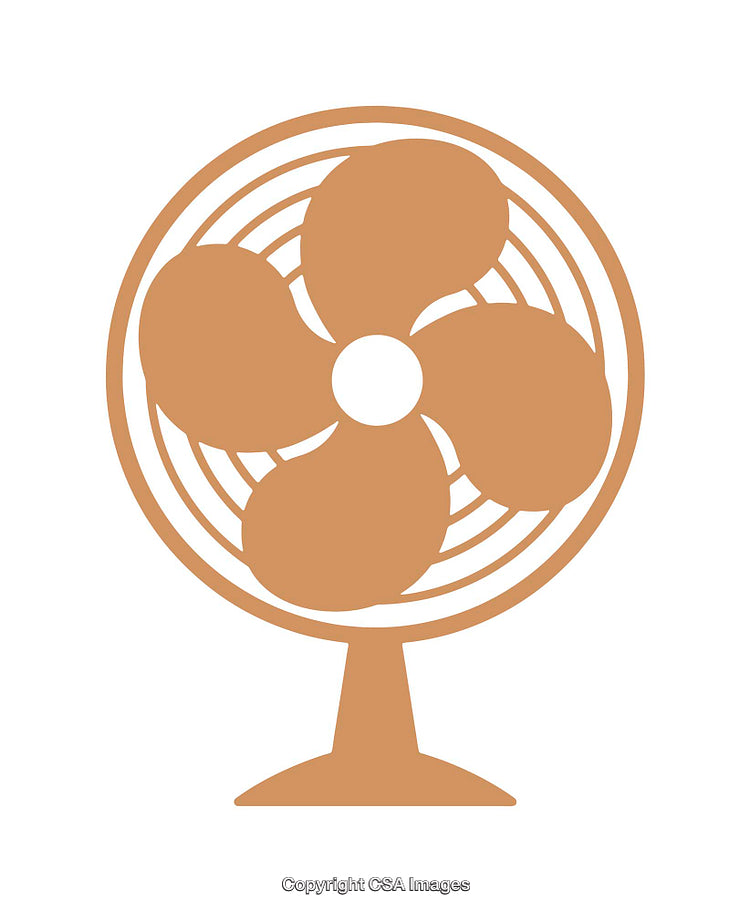 Minimalist Icon of a Desk Fan with Four Blades