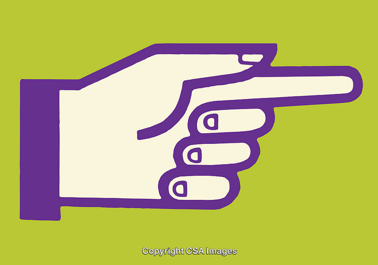 Colorful Directional Hand Illustration on Bright Background