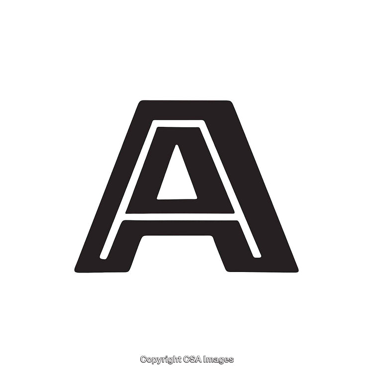 Black Bold Letter A with Artistic Outline
