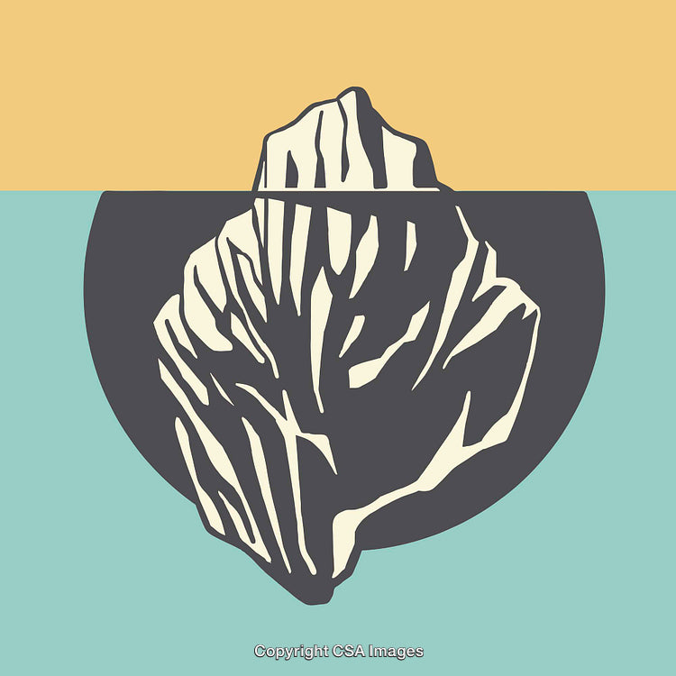 Abstract Representation of an Iceberg in Minimalist Line Art Style