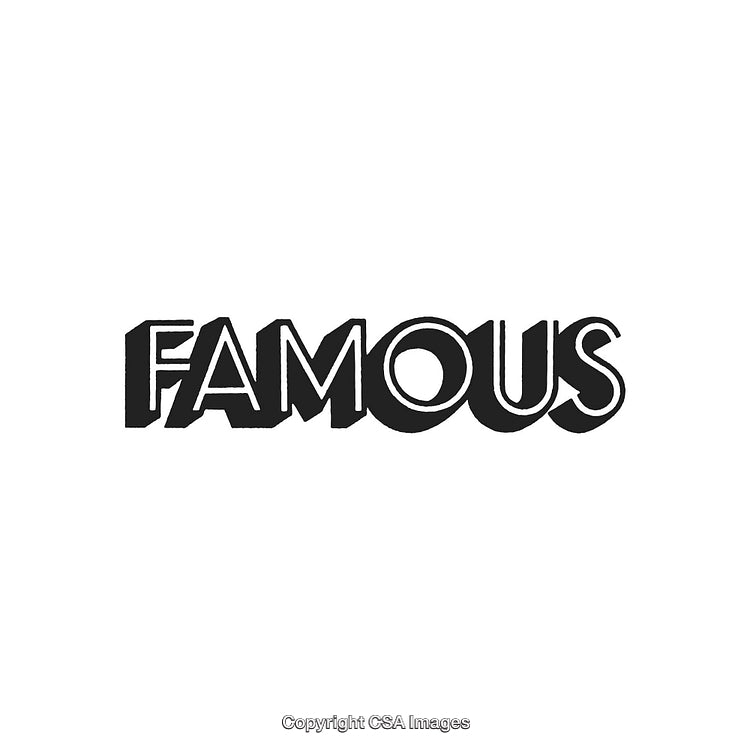 Black and White Bold Typography Design with the Word 'Famous'