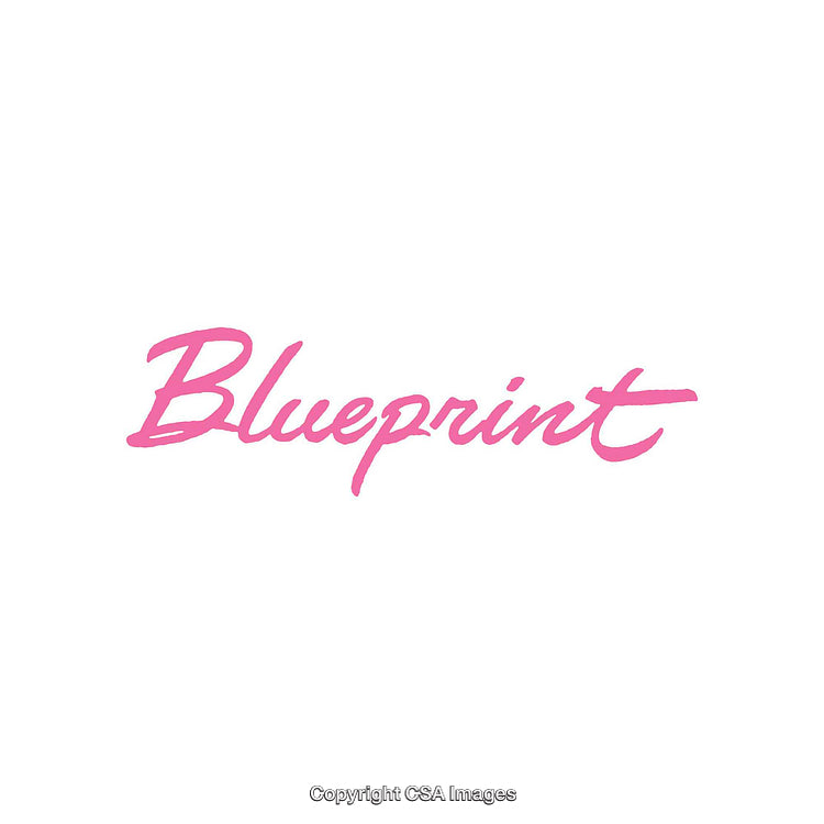 Pink Blueprint Text on White Background, Minimalist Design Concept