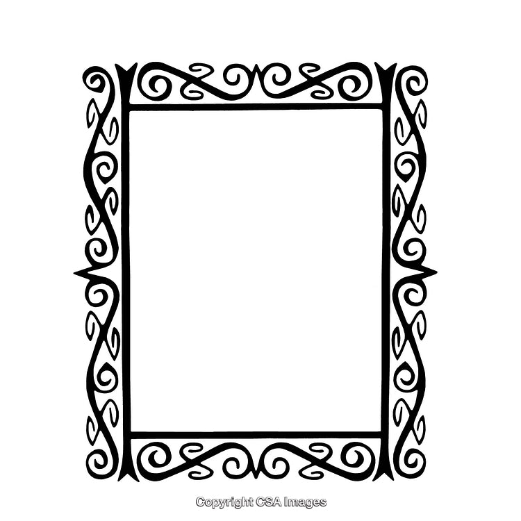 Elegant Black and White Intricate Border Design Illustration