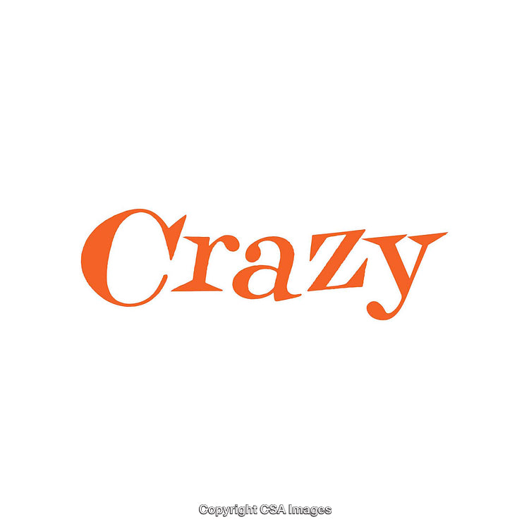 Orange Crazy Text on White Minimalist Design Artwork