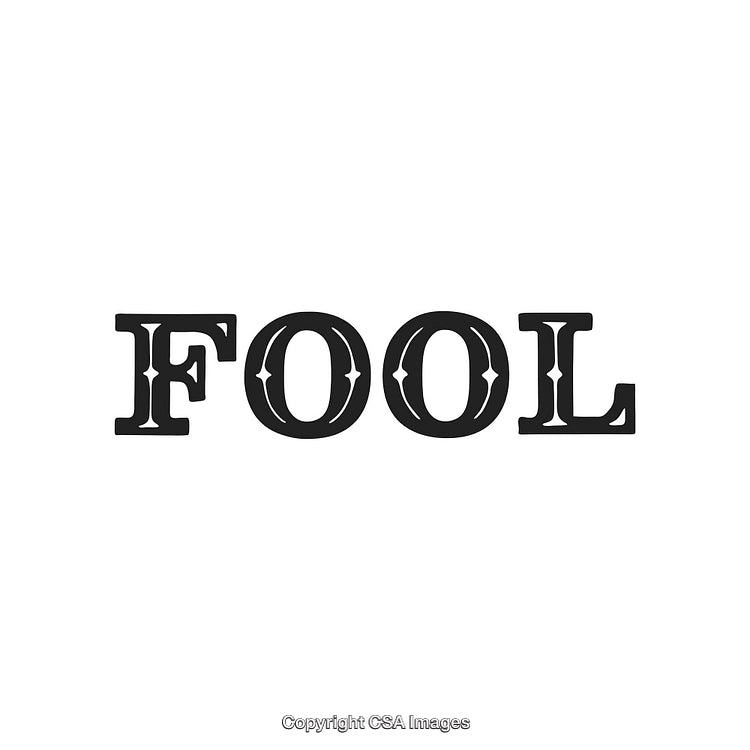 Stylized Black Text Illustration with the Word Fool in Western Font