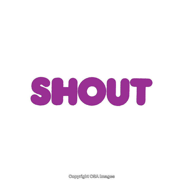 Purple Bold Typography Word Art on Plain White Background
