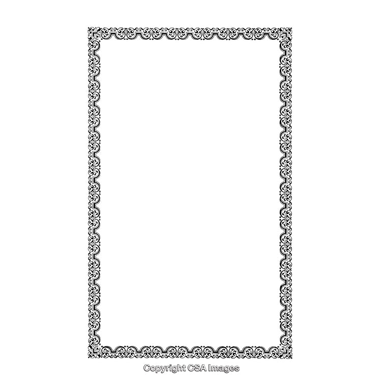 Elegant Ornamental Black and White Rectangular Border Design for Decoration