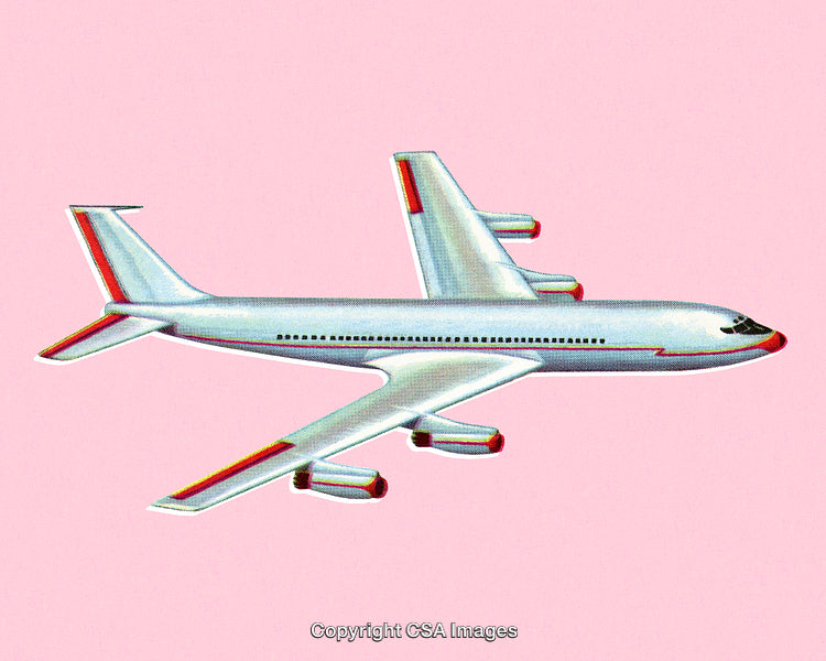 Airplane Illustration on Pink Background Reflecting Modern Travel and Aviation Concepts