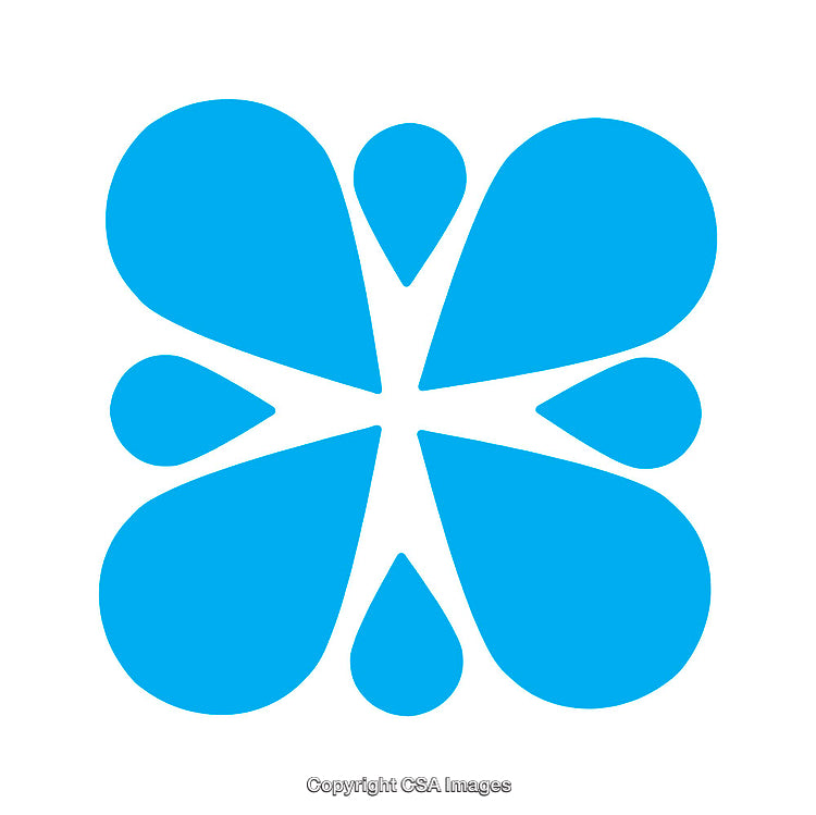 Abstract Blue Clover Icon Representing Unity and Simplicity in Design