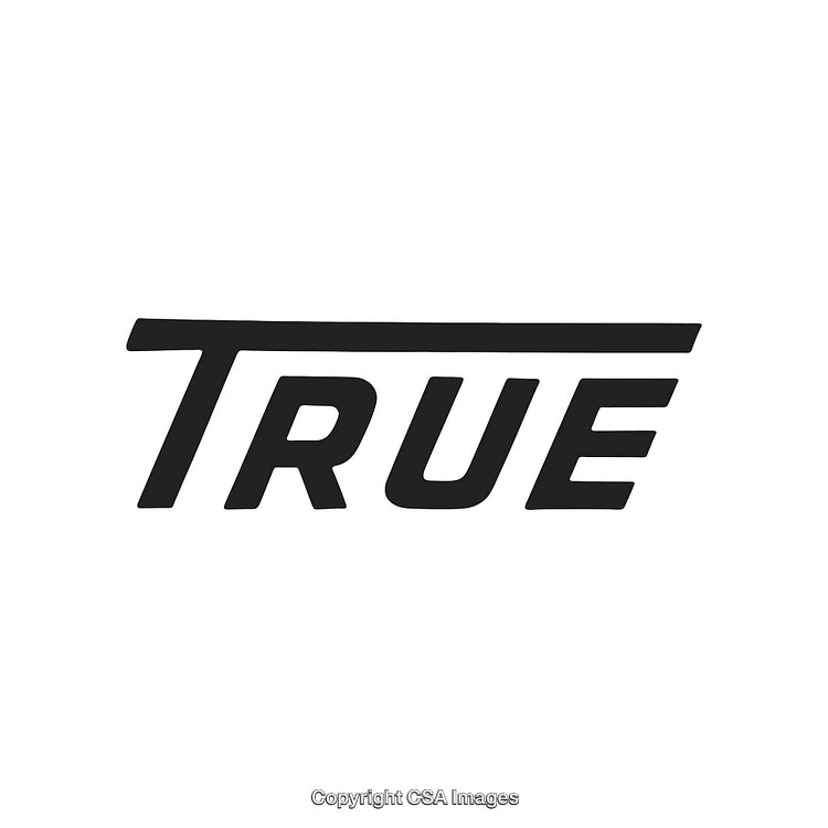 Simple Black Text Logo Featuring the Word 'True' With a Modern Design