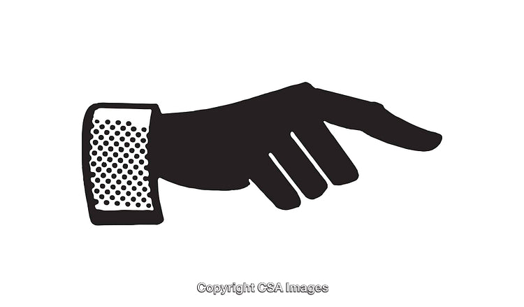 Silhouette of a Pointing Hand with Stylish Cuff Design