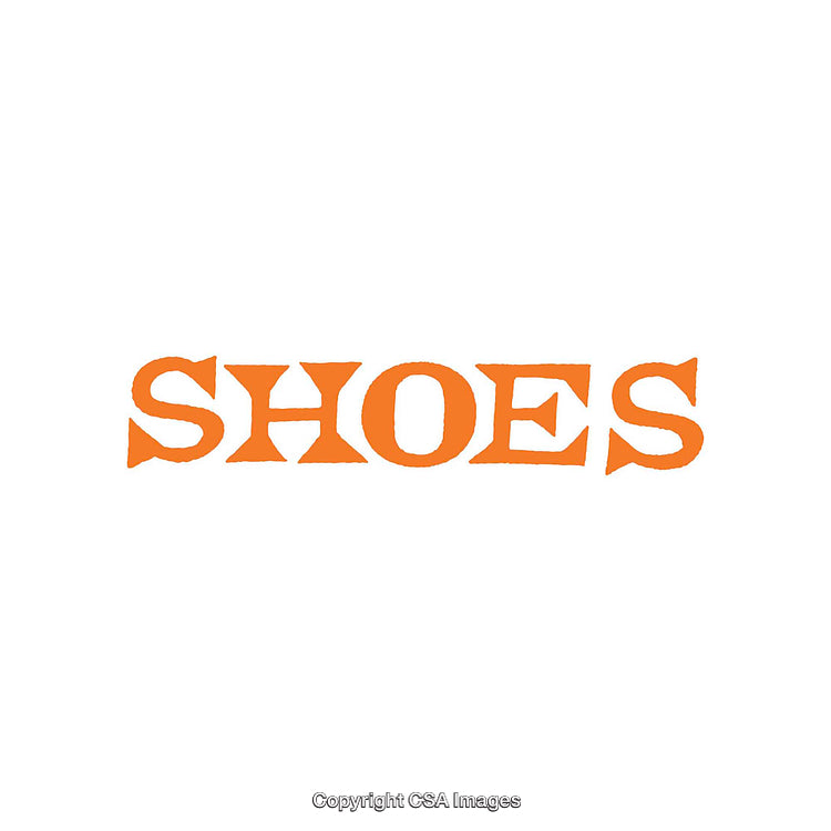 Stylish Typeface Design Featuring the Word 'Shoes' in Bright Orange Text